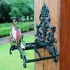 Porte-tuyau en fonte équipement de support Rose fleur décorative corde tuyau bobine cintre organisateur Style Antique mural pelouse jardin décoration de la maison