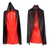 NIEUWE Halloween Vampire Devil Black Red Cape Unisex Volwassen Kinderen Kraag Hooded Cloak Party Club Carnaval Kostuum Kostuum Theater Death Prop