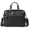 Nesitu High Quality A4 Black Blue Coffee äkta Leather Office Men Portfölj Portfölj Business Shoulder Messenger Väskor M2556051