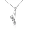 Pläterad Sterling Silver Halsband 18 tum Tai Chi Hängande Tre Roses Halsband DHSN049; 925 Silver Plate Pendant Halsband Smycken