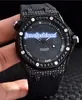 Męski automatyczny zegarek sportowy czarny naturalny guma Wodoodporne zegarki Diamond Luksusowy limitowany edycja moda gorąca butikowa zegarek