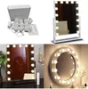 DC5V 20W LED Vanity Makeup Mirror Lights Kit 10LED Glödlampor för Hollywood Style White Light Led Lamp Touch Switch Dropship