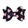 Sequins Bows girls barrettes love heart pattern Kids princess hair clip children birthday party hair accessory Bowknot hairpins Y2914