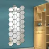 Muro 12pcs 3D Espelho Hexagon removível adesivo Decal Home Decor Art DIY Hot Sale