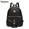 3 Sets Schultaschen für Teenager Girls New 2019 Women Rucksack Leder Ladies Umhängetaschen Book Tasche Black Rucksacks Beutel KL130 J3105