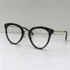 Neue optische Modedesigner-Brille 1043 Katzenbrillengestell Metall bedruckte Bügel Retro-Pop-Stil transparente Linsenschutzbrille