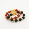 Vietnam Sand Gold Wealth Pixiu Animal Bracciale Bracciale con perline in agata rossa/nera per coppie