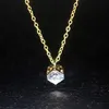 6 Colors square crystal glass pendant necklace Fashionable and colorful accessories for ladies Gold necklace pendant accessory