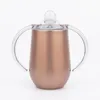 10oz Stainless Steel Sippy Sup with handle Insulated Kid Sucker Bottle Children Drinking Tumblers Training Cups Milk Mug