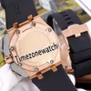 New Royal 26078RO Two Tone PVD Rose Gold White Inner Brown Texture Dial VK Quartz Chronograph Mens Watch Rubber 8 Colors Timezonewatch E64b2