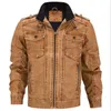 Ny design mensjacka PU Läderjackor Mens Coats Vintage Male Lightweight Outwear Plus Size Hot Sale