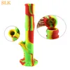 14 "Tall Tubo De Água De Vidro Dobrável Tabagismo Bubbler Tubo Heady Água hookah Tubos de Silicone Fumaça