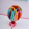 3D Up gratulationskort Vykort Retro kuvert Air Balloon Paper Handmade Valentine Day Cutting Happy Birthday Gift11061298