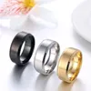 Stainless Steel Blank band Ring Gold Black Matt Art Rings Women Men Fashion Jewelry Will and Sandy