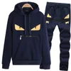 Mens Set 2PC Spring Autumn Sportswear Casual Tracksuit Male Sweatshirt Hoodies Pans Suit Moleton Masculino