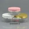 Livraison gratuite: boîte en PET de 80g avec couvercle en aluminium or/blanc/rose, pot de conserve en plastique, récipient en plastique de 80ml