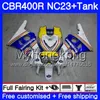 + Tank för Honda CBR400 RR NC23 CBR400RR 88 89 90 91 92 93 266HM.9 NC29 CBR 400 RR 400RR Rothmans Blue 1988 1989 1990 1991 1992 1993 Fairing