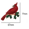 1 pcslot Cute Cardinal Bird Brooch High Quality Rhinestone Animal Brooch Red Bird Brooch8494555