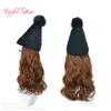 Fashion Knitted wool cap wigs Women Baseball Cap Wig Hair Funny Hat Casual Streetwear Hip Hop Cap