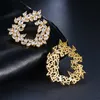 Mode-femmes branche boucles d'oreilles avec des boucles d'oreilles de luxe Zircon couleur argent pour la mariée brinco bijoux indiens bijoux