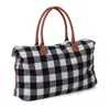 Buffalo Plaid Handväska Röd Svart Kontrollera Väskor Designer Stora Travel Duffle Handväska Leopard Sport Yoga Totes Storage Maternity Väskor Tote C7301