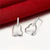 Разрушенная серьга стерлингового серебра в форме сердца DJSE731 Размер 1.3x1см; Женская серебряная серебряная пластина серебряных украшений