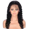 Cabelos humanos indianos de renda cacheada profundamente perucas dianteiras pr￩ -arrancadas Remy Hair peruca 150% de densidade