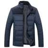 Mens Winter Jacket 2018 NY PLUS Cashmere Blouson Homme Male Stand Collar Business Coat Håll varm tjock skarv bomull kläder1