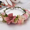 Damen Kopfbedeckung Kranz Farbmischung Manuell Künstliche Blumen Haarband Blumenkrone Hochzeit Kopfschmuck Partyzubehör 13 6mxE1