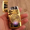 2 in 1 Jet Torch Quartz Watch Zigarette Leichter Butan Gas nachfüllbarer Windschutz Blau Scorch Flame Metal für Küchenadler Gecko BE9674071