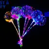 Stick ile Yanıp sönen LED Balonlar Temizle Blink Bobo topu Çok renkli Dekorasyon Flaş Balon Düğün Dekoratif Parlak Çakmak Balonlar