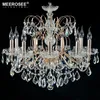 Moda Europeia Vintage K9 Cristais Chandelier Lâmpada 9 Armões Vela Pingente Iluminação Luminárias Ferro Início Iluminação E14 E12 Candelabros Modernos