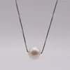 Pearl Pendant Necklace Natural White Round Freshwater Pearl 925 Sterling Silver Chain Women039s Pearl Necklace 6341429