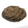 100％人間の毛を持つ男性のためのTOUPEE 0.02-0.03mm超薄い皮vループメンズシステムの交換