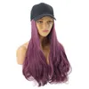 Donne Girl Girl Wig Wig Tintetico Acconciatura Estensione dei capelli con tappo da baseball alla moda Antiultraviolet Sun Hat Streetwear3723893