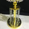 мин 5шт) Романтическая свадьба Tall золота металл цветок Stand С кристаллическими шариками для свадьбы senyu0210
