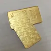 10 pcs Non Magnetic CREDIT SUISSE ingot 1oz Gold Plated Bullion Bar Swiss souvenir coin gift 50 x 28 mm with different serial laser number
