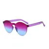Partihandel-Designer Solglasögon Lyxplattor Solglasögon Candy Färg Spegel Glasögon Tillbehör för Kvinnor Present Framlösa Mix Färger