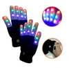 4 piller ile renkli LED Eldiven Çifti Rave Işık Parmak Aydınlatma sönen Eldiven Unisex iskelet Eldiven