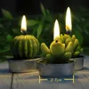 6pcs 12pcs Artificial Succulent Plants Cactus Candle For Birthday Party Wedding Feast Holiday Decoration home decor Y200531