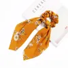 Mulheres Elastic Hairbands Scrunchie Streamer Acessórios Scrunchies bolinhas Chiffon Flower Turban rabo de cavalo titular Cabelo Ties 20pc F506