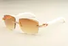 diamond luxury fashion ultra light sunglasses T3524015-1 natural white horns sunglasses engraved lenses free shipping