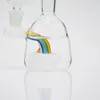 6 inch Rainbow oil rig hookah mini white dab glass bong showerhead perc small glass water pipe with 14mm bowl