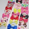 20Pcs/lot Handmade Pet Hair Bows Cute Ribbon Grooming Accessories Products Dogs Cats Little Flower Bows With Elastic Rubber Band Hot