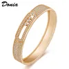 Donia jewelry luxury bangle European and American fashion exaggerated geometric pattern copper micro-inlaid zircon bracelet personalized designer gift