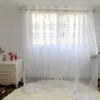 Tenda in tulle con stella a nastro bianco lucido per soggiorno Modren filato tutto-fiammifero con tende per finestre velate per la camera da letto decorazioni per la casa