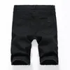 Black White Men Jeans Casual Male Shorts Byxor Herr Slim Fit Fiess Plus Size Knäslängd Summer Shorts Hombre