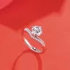 Anneaux de mariage Bague de couronne réglable pour femmes 1CT Moissanite 925 Sterling Silver Diamond Ring11