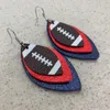 leather football earrings