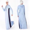 Muslim Vuxen Hit Färg Hooded Abaya Arab Fashion Tjockare Varm Muslim Abaya Klänningar Musikalisk Robe Bön Ramadan Sweatshirt